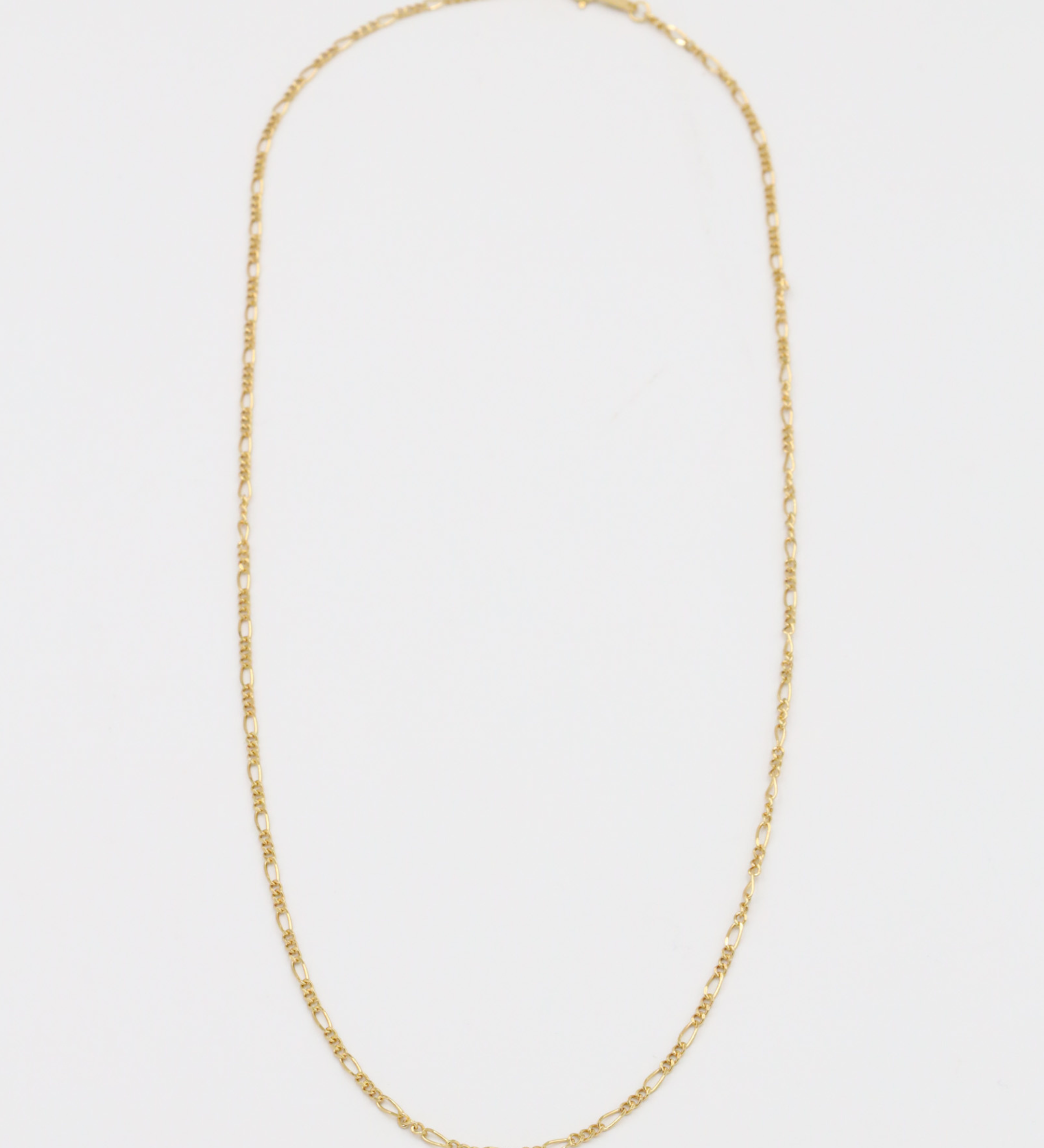 Full view of the Annabelle necklace in gold, crafted from gold-plated 925 sterling silver, perfect for pairing with pendants.