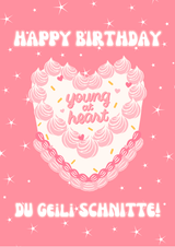 Happy Birthday du geili Schnitte Karte