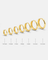 Size guide for Lu Earrings in gold-plated 925 sterling silver, showing diameters from 5mm to 9mm