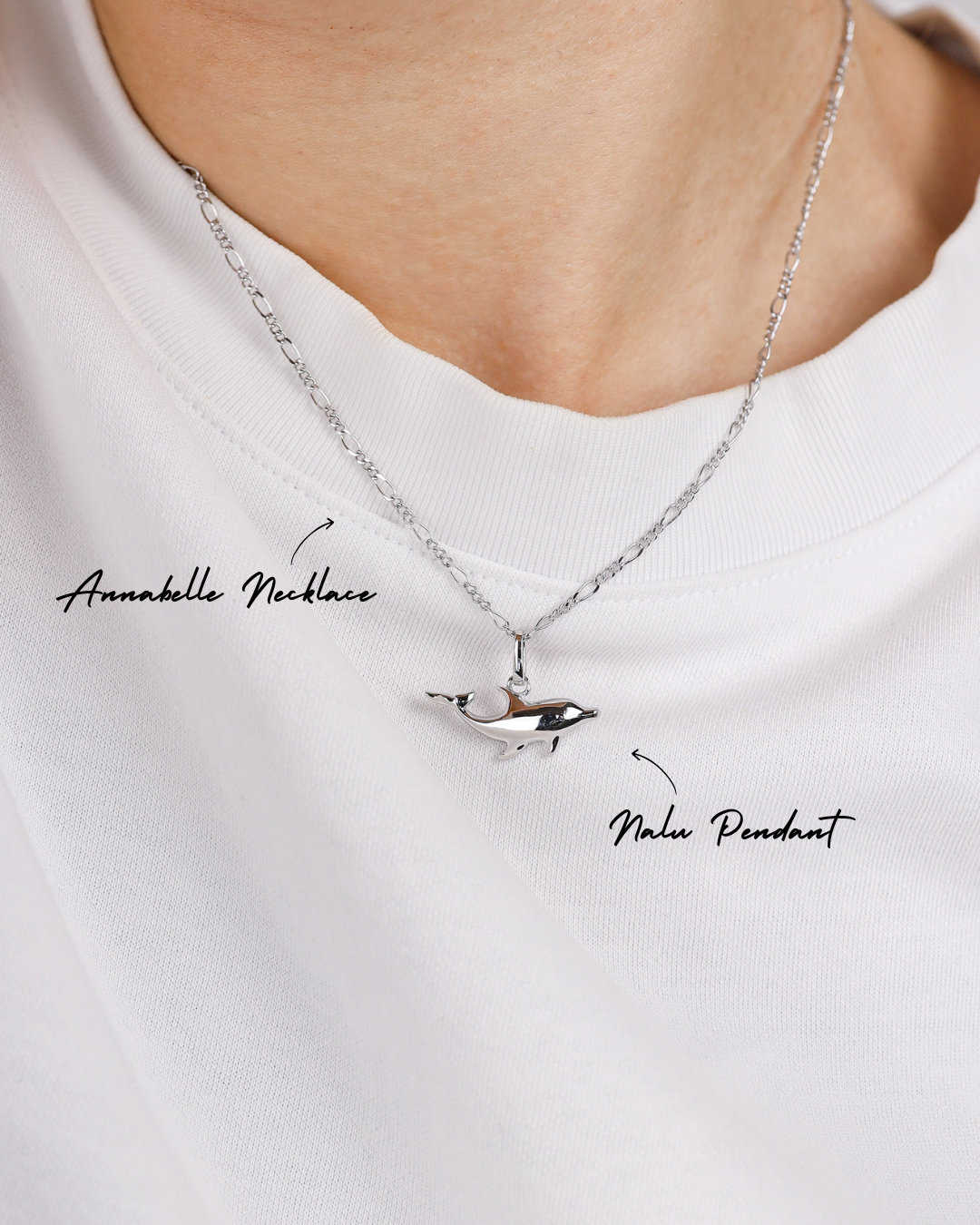 Necklace with a pendant on a white background