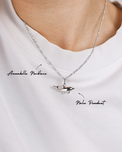 Necklace with a pendant on a white background
