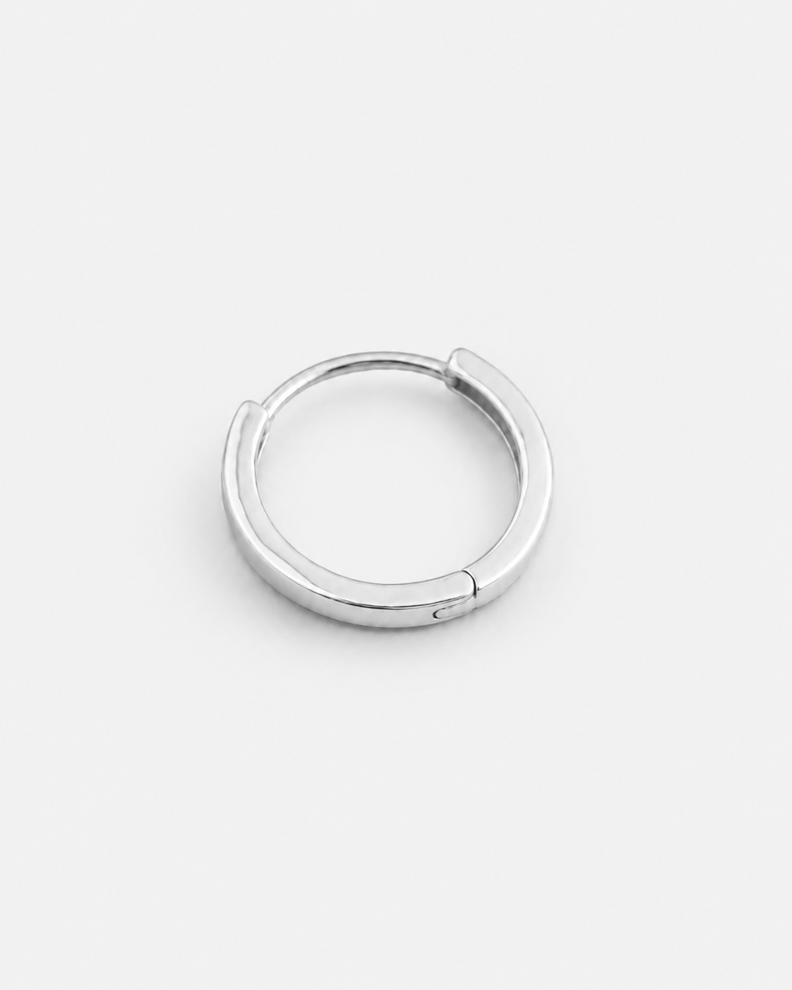 Jean Earring 14mm rhodium plated minimalist hoop earring by ruru. studios