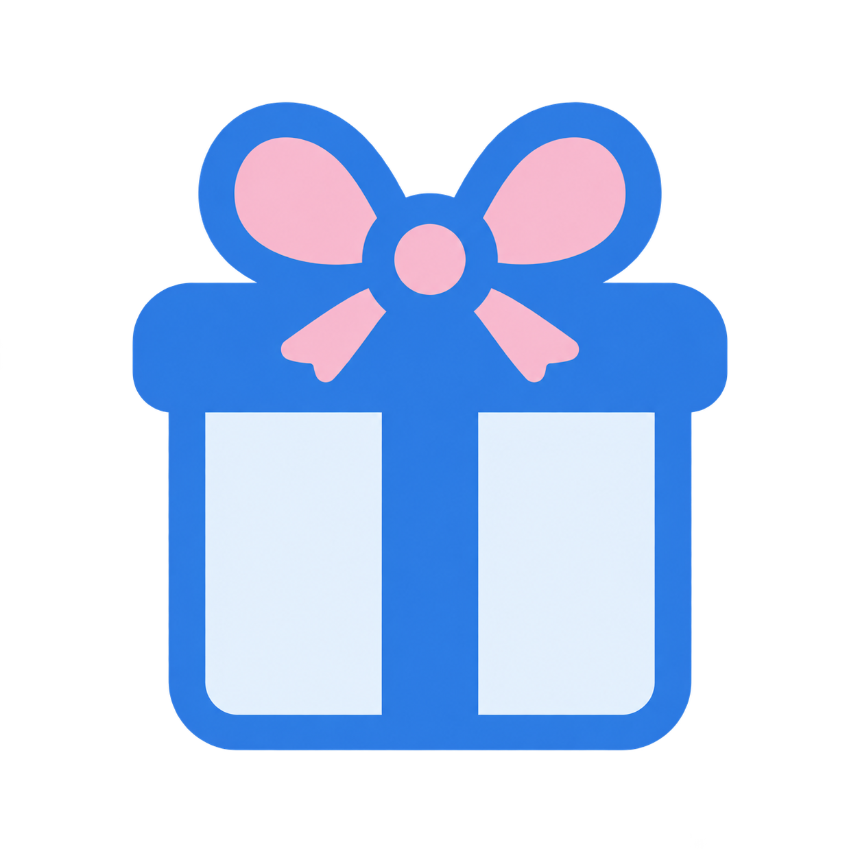 Blaues Geschenk-Icon für den Geschenkverpackungsservice
